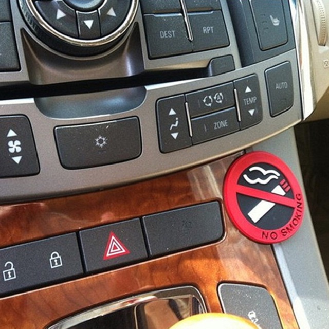Tem dán No Smoking trong xe ô tô - bộ 5 cái