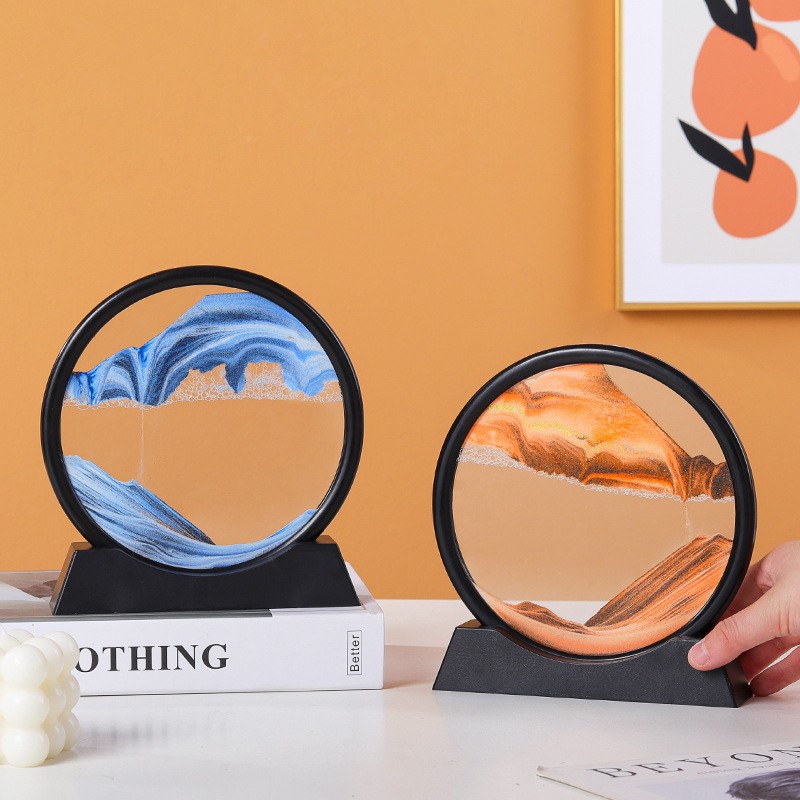Tranh cát lún chuyển động 3D, tranh thủy tinh HSON nghệ thuật trang trí để bàn decor làm việc làm quà tặng cao cấp
