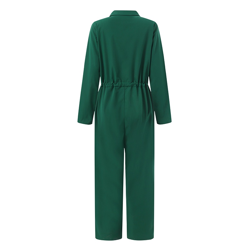 Jumpsuit Zanzea dài lưng thun dây rút màu trơn thời trang cho nữ