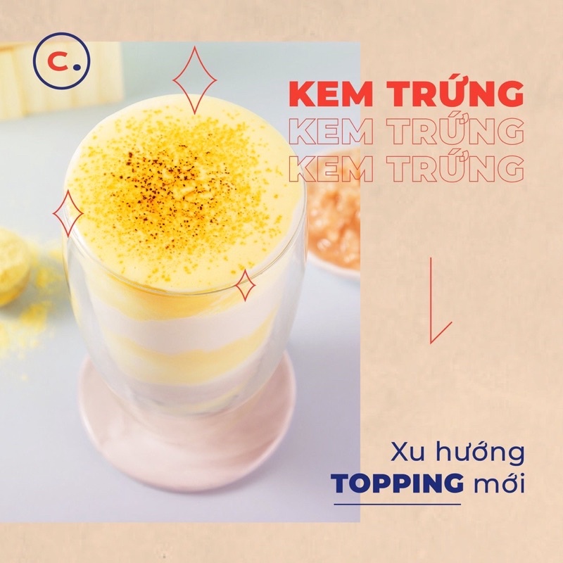 Bột kem trứng Trendy tách lẻ 50g (tách từ gói 1kg)-Nguyên liệu pha chế