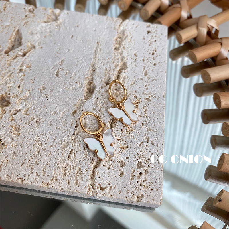 Khuyên tai mặt hình bươm bướm phong cách Hàn Quốc đơn giản đáng yêu dành cho nữ