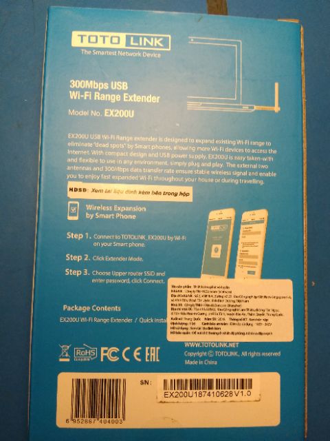 Kích sóng wifi TOTOLINK EX200U 2 râu
