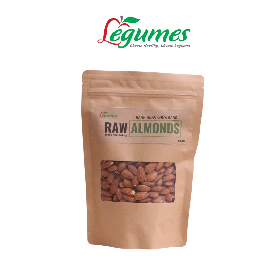 Hạt hạnh nhân Mỹ tươi (chưa rang) - Raw Almond 500g