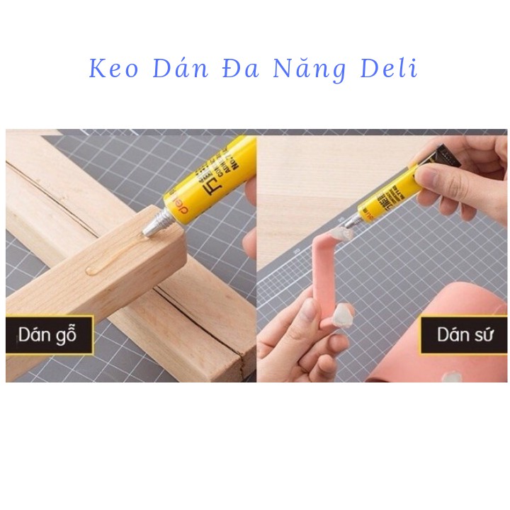 Keo Dán Gỗ Đa Năng Deli Trong Suốt,Bám Dính Tốt