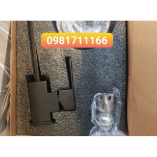 Vòi chậu rửa bát Nano vuông đen cao cấp, toàn hình ảnh tự chụp