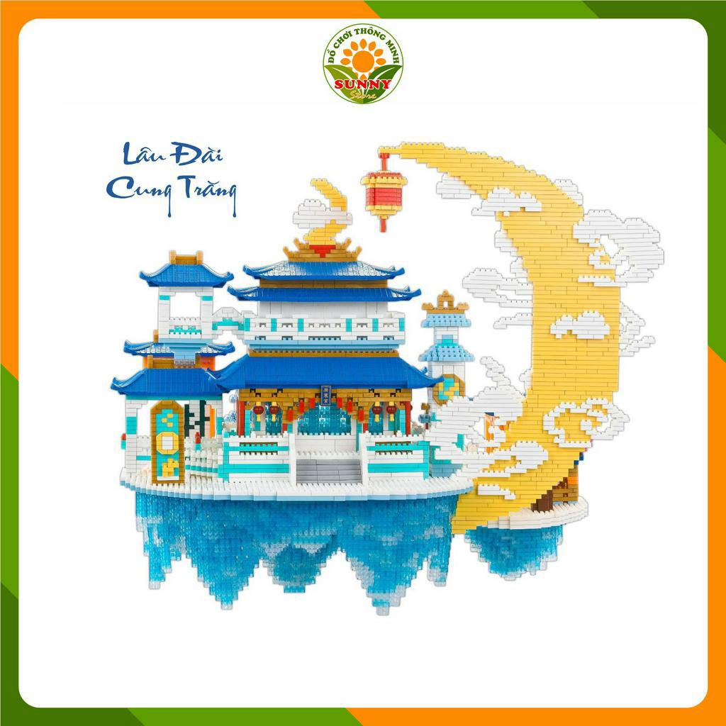 Mô hình lắp ghép 3D Công trình kiến trúc Lâu đài - Lâu đài chị Hằng - Hai size khác nhau - 4000-:- 8000pcs - Sunny