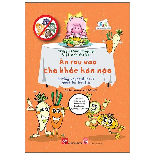 Sách Truyện Tranh Song Ngữ Việt - Anh Cho Bé - Eating Vegetables Is Good For Health - Ăn Rau Vào Cho Khỏe Hơn Nào