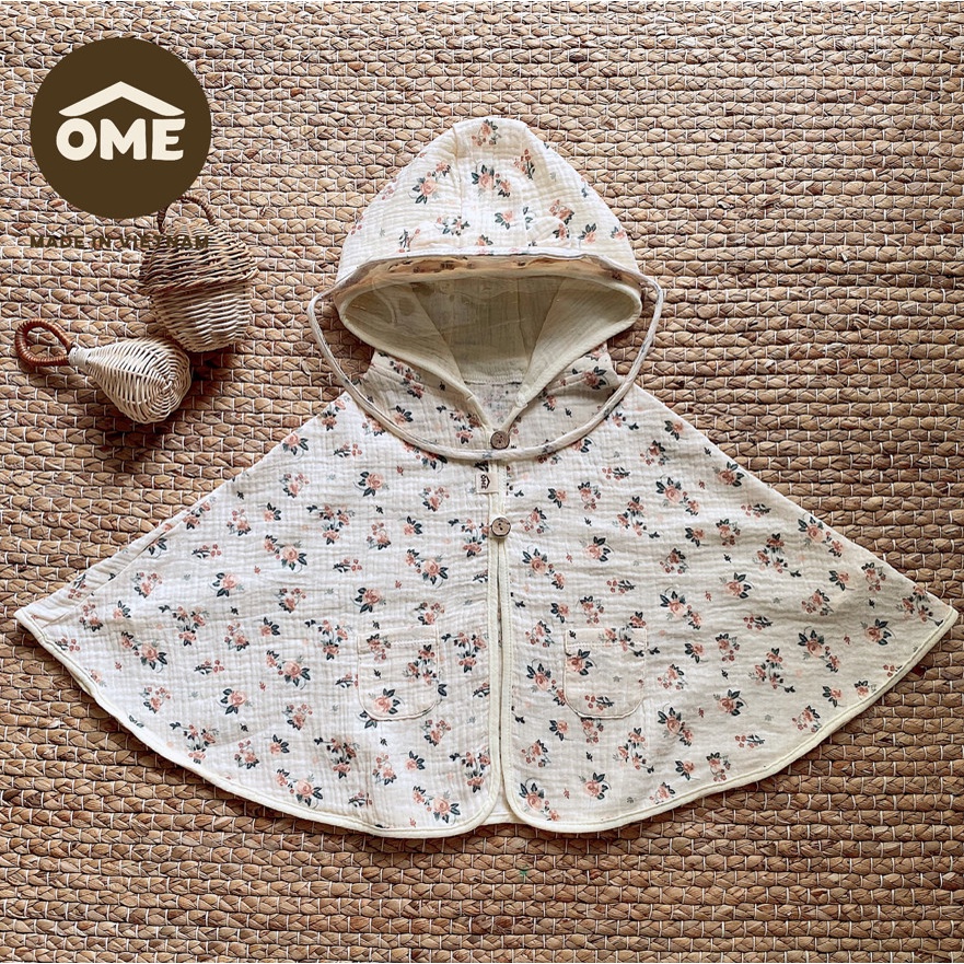 Áo Choàng Chống Nắng OME - MOCHEE &amp; Muslin Sử Dụng 4 Mùa Cho Bé, Kèm Kính Chống Giọt Bắn An Toàn Cho Bé, Mẫu Mới 2023
