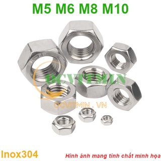 Shopee.vn/ocvitmin Đai Ốc Lục Giác M5 M6 M8 M10 Inox 304 Hút Nam Châm
