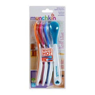 Muỗng ăn dặm bảo vệ nướu có báo nóng, nhựa dầu dẻo chính hãng MUNCHKIN