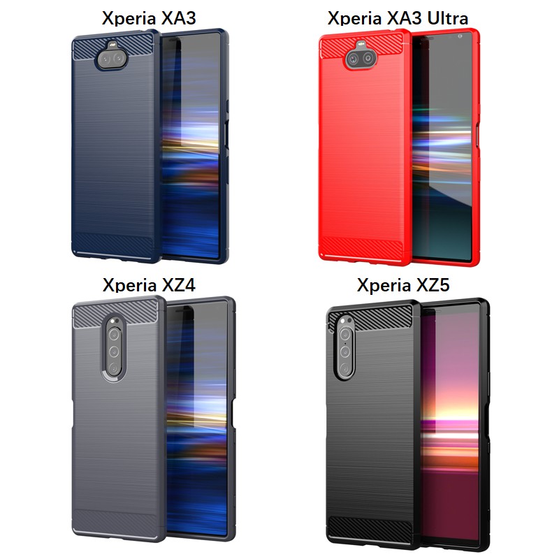 Ốp Điện Thoại Sợi Carbon Dành Cho Sony Xperia Xz2 Premium Xz1 / Xz2 Compact Xz3 Xz4 Xz5 Xperia 10 Ii Iii 10 + 10 Plus