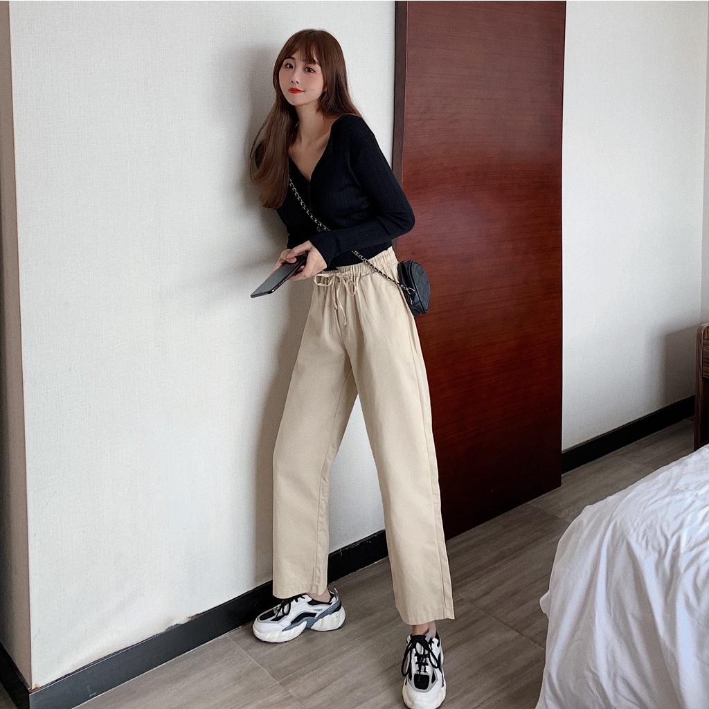 SUXI quần ống rộng Phong Cách Hàn Quốc Cho Nữ