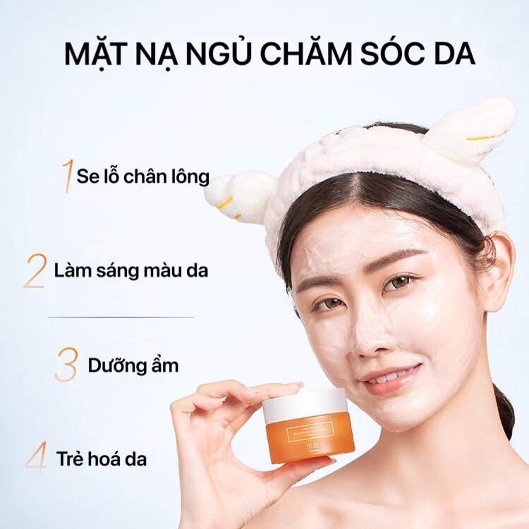 Mặt nạ ngủ Astaxanthin LUCENBASE Brightening And Repairing Mask dưỡng trắng chống lão hoá sáng mịn da 50g LUCB62