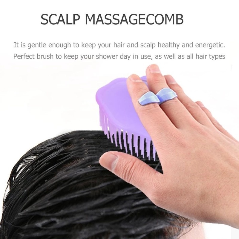 1 Lược Mát Xa Đầu Bằng Nhựa Mềm Chống Gàu Khi Tắm Màu Sắc Ngẫu Nhiên