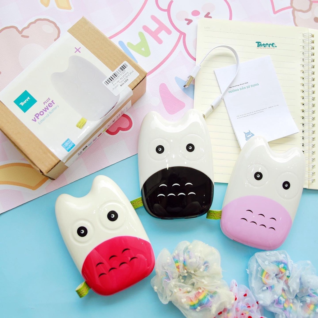 Pin sạc dự phòng chính hãng vPower Totoro Pokemon Panda chất lượng cao sản xuất bởi Totoro Việt Nam