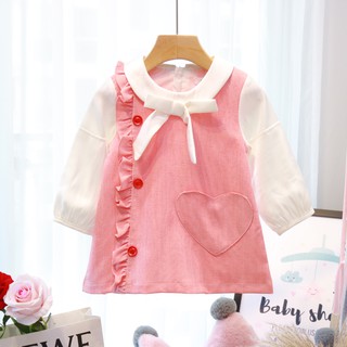 Váy giả yếm hồng dành cho bé gái