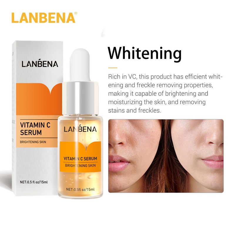 Serum dưỡng ẩm LANBENA Hyaluronic Acid/ Vitamin C/ 24K Vàng Sáu Peptide làm trắng da chống lão hóa 15ml
