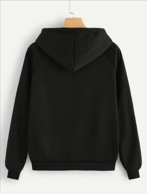 ÁO HOODIE KHÓA ZIP UNISEX BLACK - HOODIE DÂY KÉO FORM RỘNG MÀU ĐEN M L XL XXL