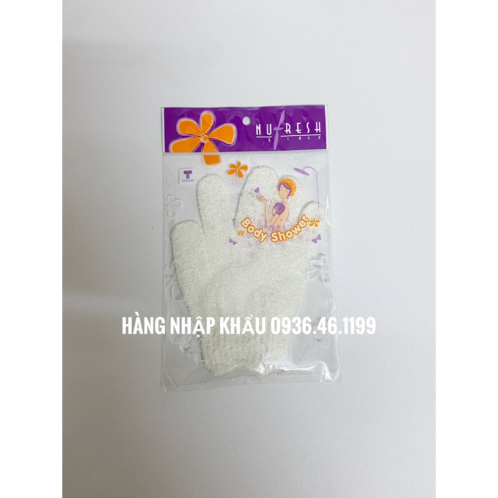 Găng Tay tắm Nu-Fresh 441  Tẩy Da Chết toàn thân lưng chân tay đa năng Thái lan&lt;hàng công ty&gt;