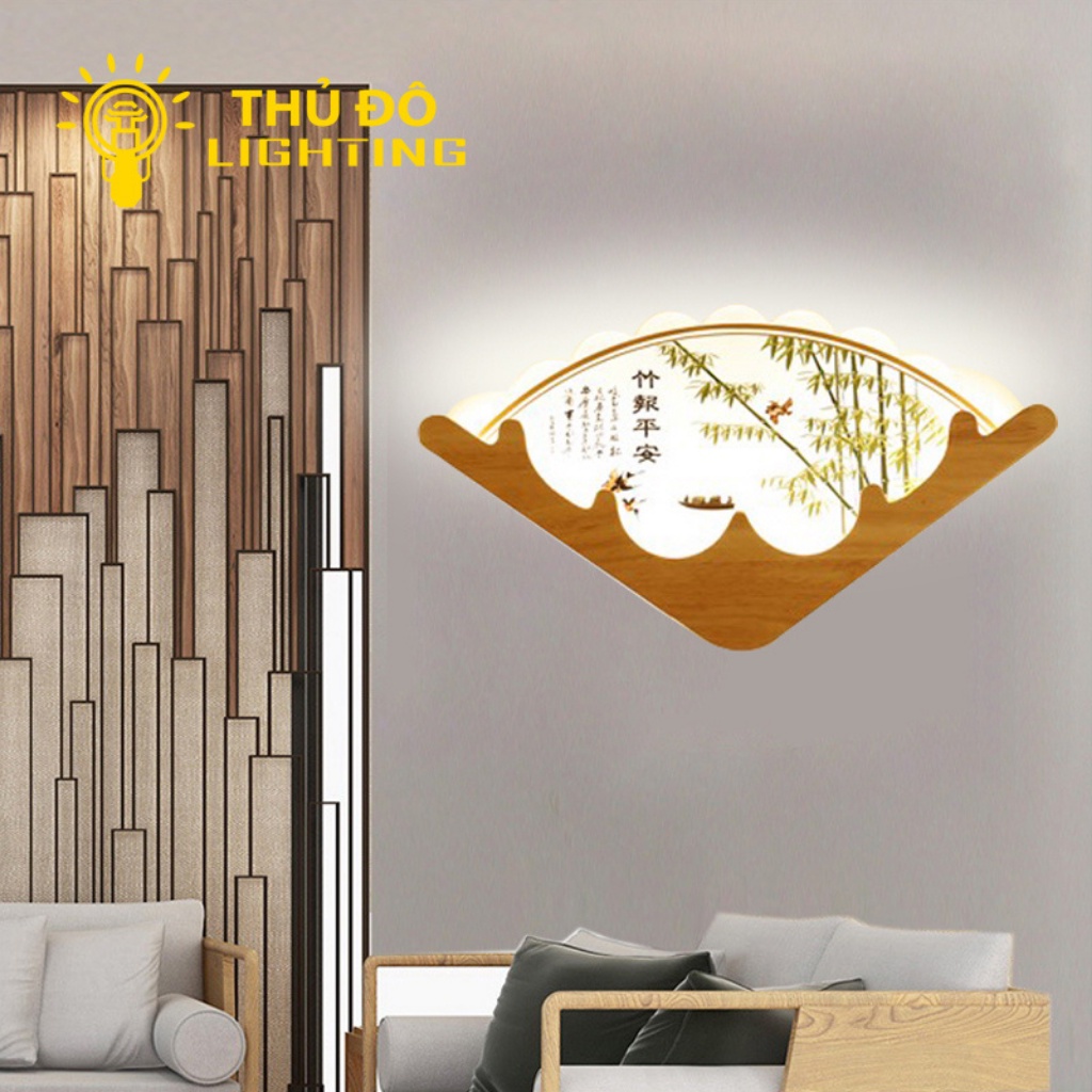 Đèn Tường Trang Trí Hiện Đại THỦ ĐÔ LIGHTING Ánh Sáng Led Vàng Với Công Suất 8-12W Thiết Kế Hình Quạt Nhiều Họa Tiết