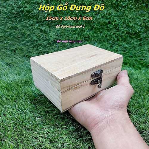 Hộp Gỗ Đựng Đồ cao cấp PLYWOOD 15x10x6cm – Hộp Đựng ví da, dây lưng, quà tặng, trà