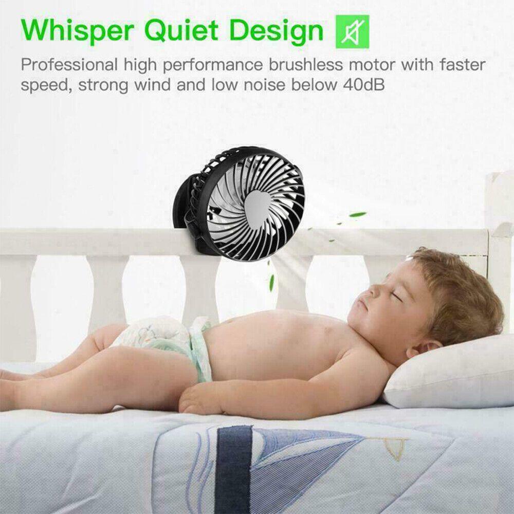 Quạt Làm Mát Siêu Yên Tĩnh Gắn Xe Đẩy Em Bé