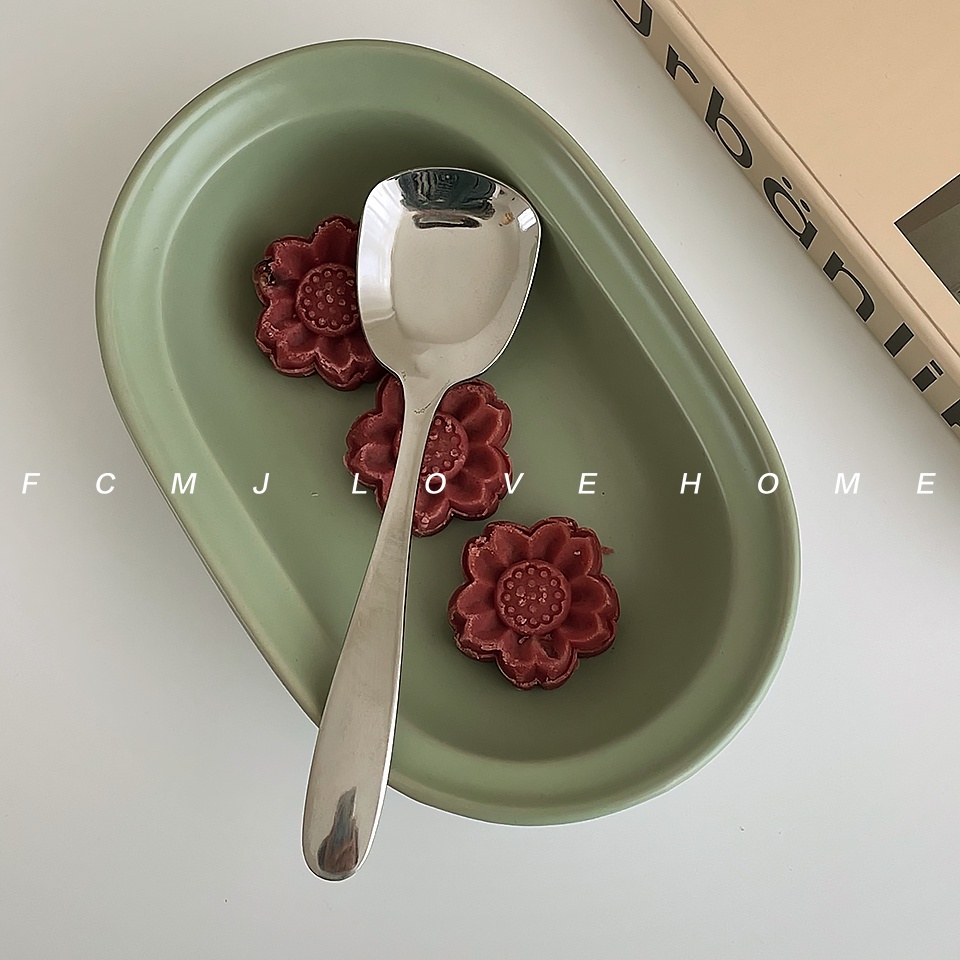 Muỗng ăn cơm bằng thép không gỉ đầu vuông phong cách phương Tây