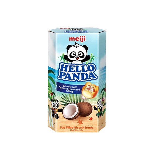 10 hộp bánh gấu Hello Panda Meiji nhân kem dừa 50g date T8/2022