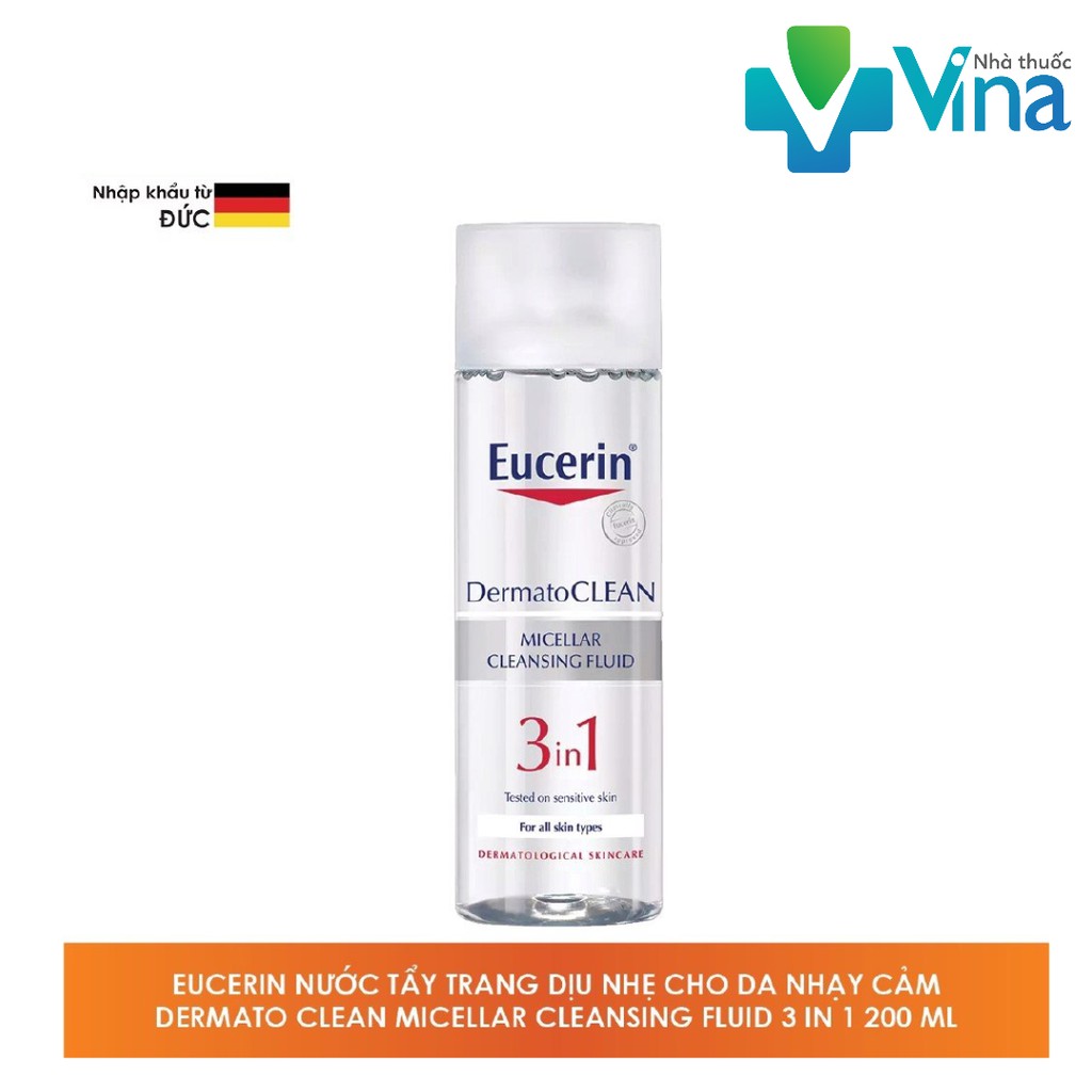 Eucerin Nước Tẩy Trang DermatoClean Micellar Cleansing Fluid 3 in 1 200ml