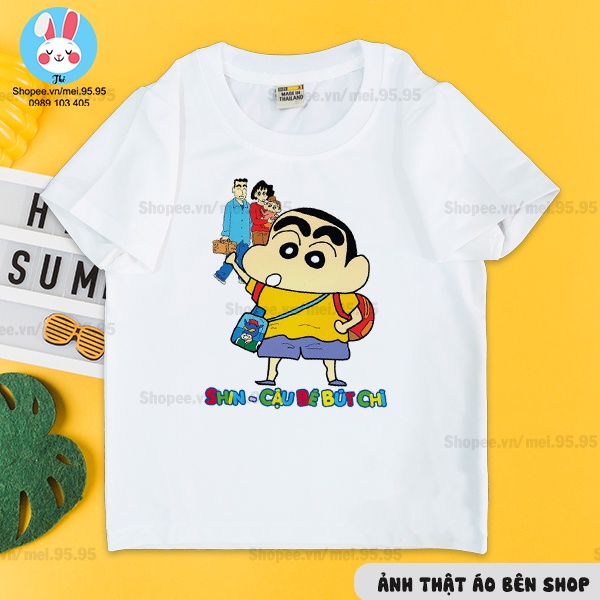 Áo thun ku shin cậu bé bút chì dành cho bé,áo in hình ku shin sắc nét cute có nhiều kích cỡ