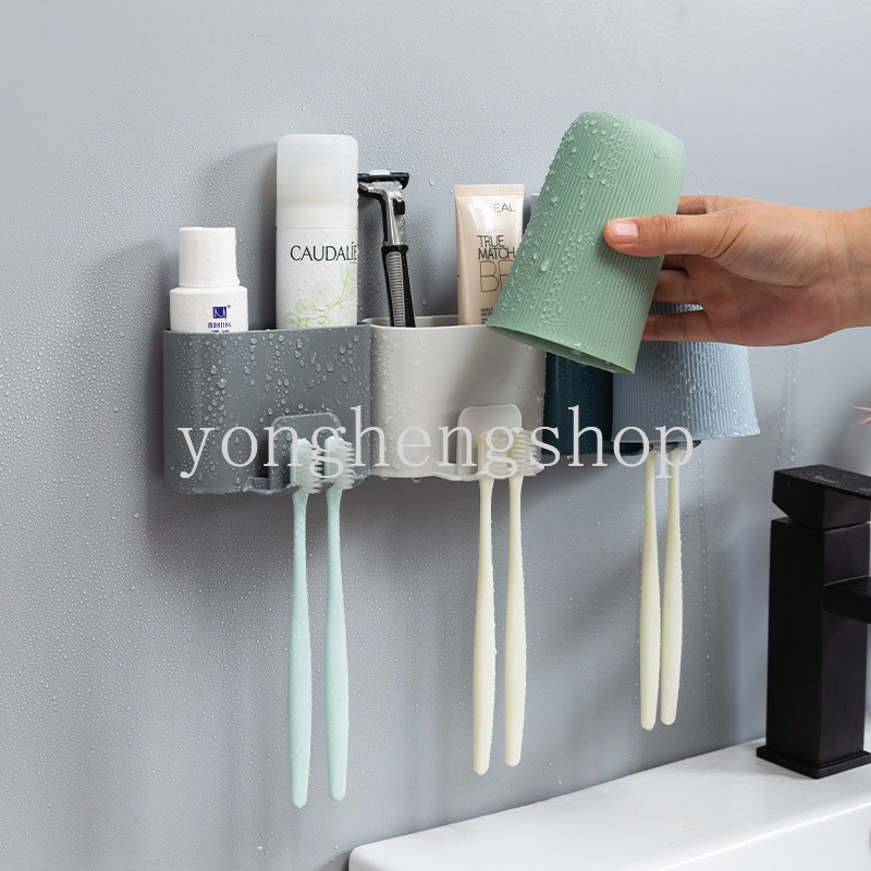 Giá đỡ bàn chải đánh răng gắn tường thiết kế đơn giản sử dụng tiện lợi cho phòng tắm