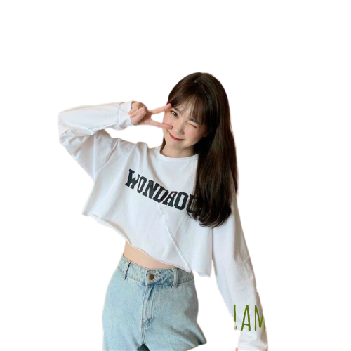 Áo thun nữ tay dài croptop WONDROUS