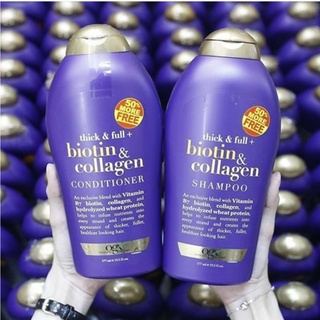 Cặp dầu gội xả Biotin Collagen tím 577ml - combo dầu gội xả Biotin Collagen 500ml