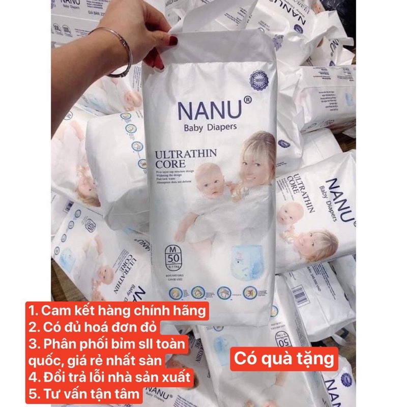 Bỉm quần Nanu size M L XL XXL 100 miếng