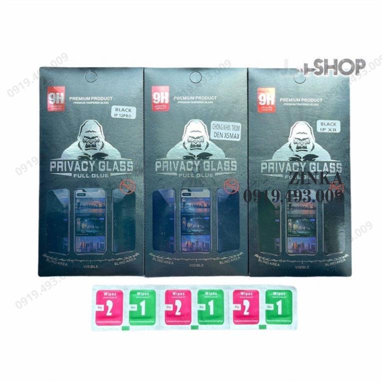 Kính cường Lực kính Chống Nhìn Trộm Full Màn Hình iphone 6G/7G/8G/6P/7P/8P/X/XR/XS/XSM/11/11PRO/11PROMAX/12PRO/12PROMAX