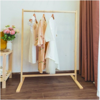 Giá Treo Quần Áo Thanh Đơn - Kệ Treo Quần Áo Gỗ Thông Nhập Khẩu - Phong Cách Hàn Quốc Tự Lắp Ráp Tiện Lợi