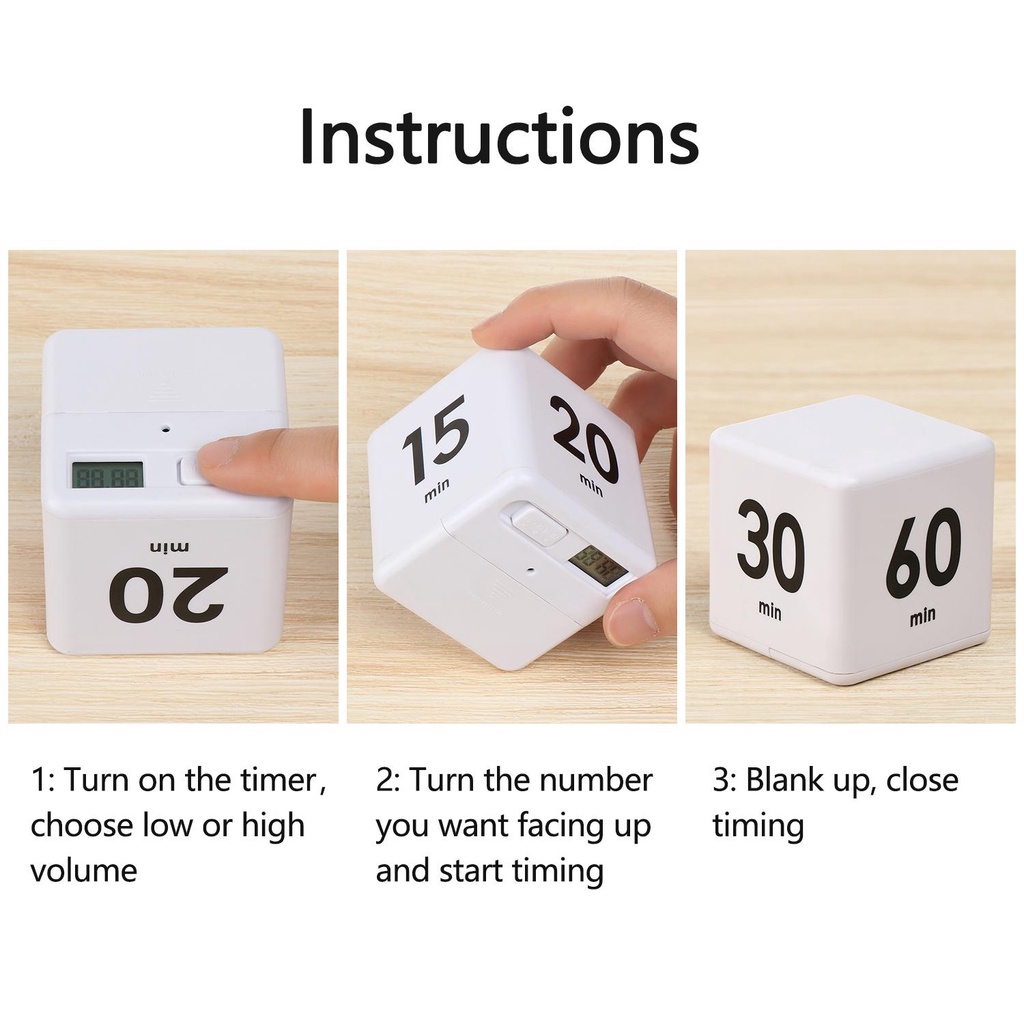 Đồng Hồ Hẹn Giờ Nhà Bếp JANE 15 20 30 60 Phút|Cảm Biến Trọng Lực Dạng Lật Chất Lượng Cao