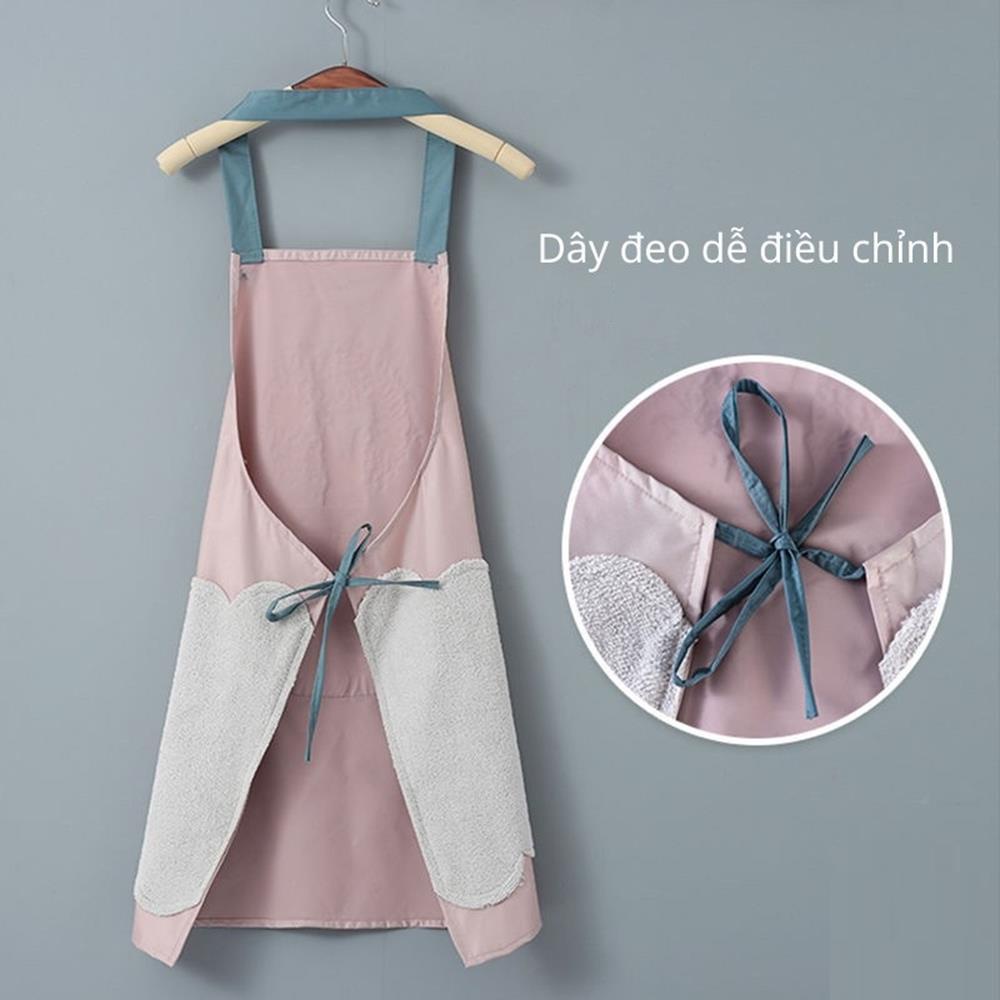 Tạp dề 2 lớp chống thấm nước có cạnh chùi tay tiện lợi mã 20112