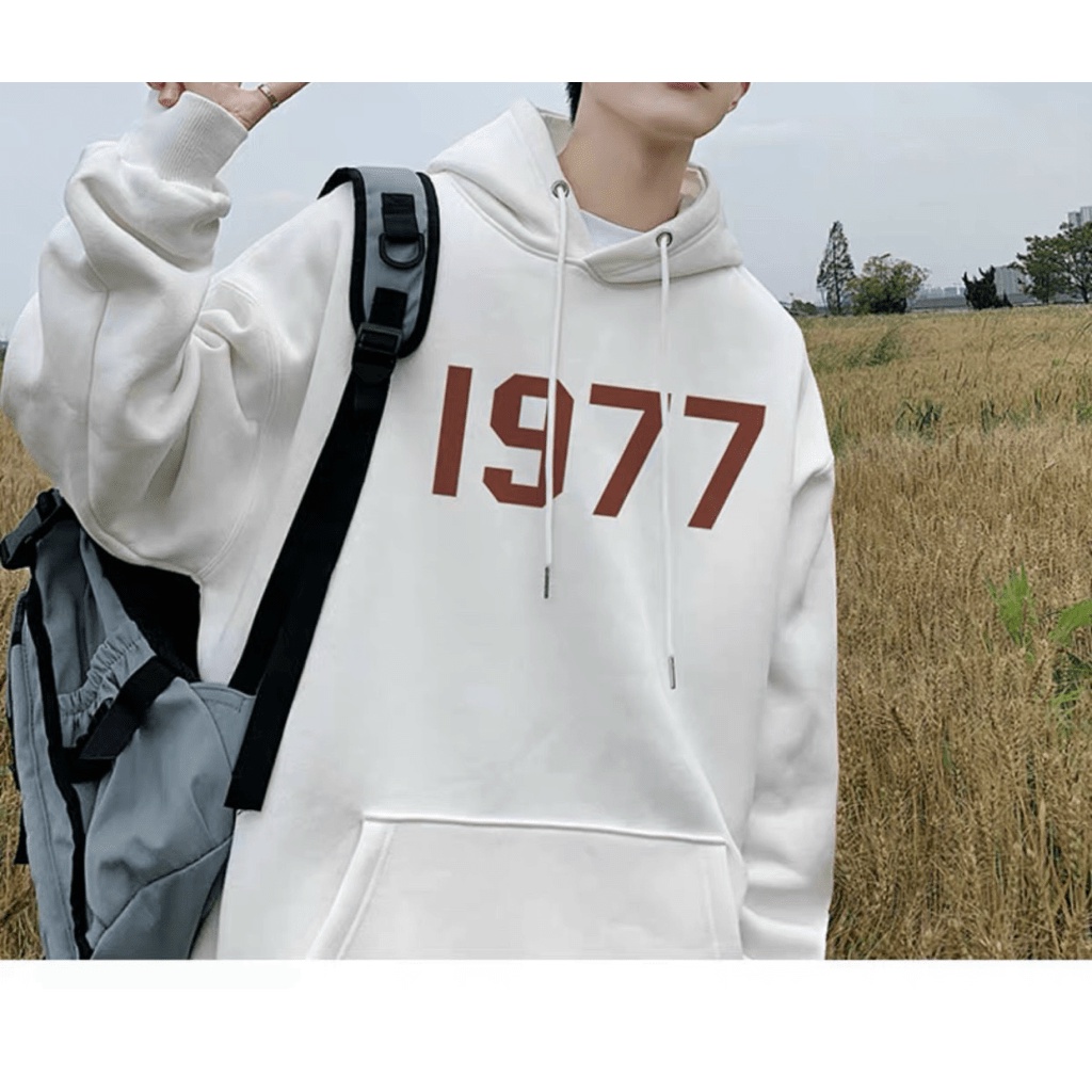 FREE SHIP MAX Áo KHoác HOodie Chui Đầu- ÁO Khoác Nỉ 1977 Có Nón To Kiểu Dáng Thời Trang Năng ĐỘng