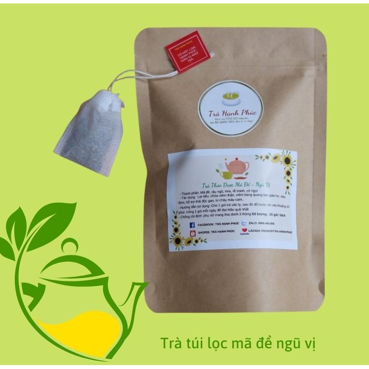 Trà túi lọc mã đề ngũ vị-20 gói( mã đề, rễ tranh, mía, râu ngô, cỏ ngọt) | BigBuy360 - bigbuy360.vn