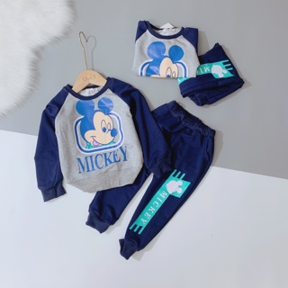 Set bộ mickey phối quần xanh than