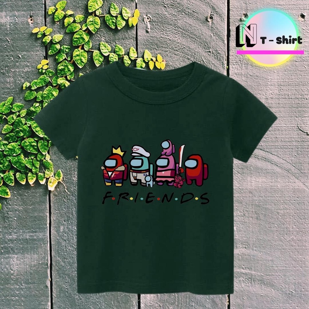 Áo phông bé trai và bé gái in hình Among US, Áo cotton xịn mặc mát thoải mái hình chất lượng 03