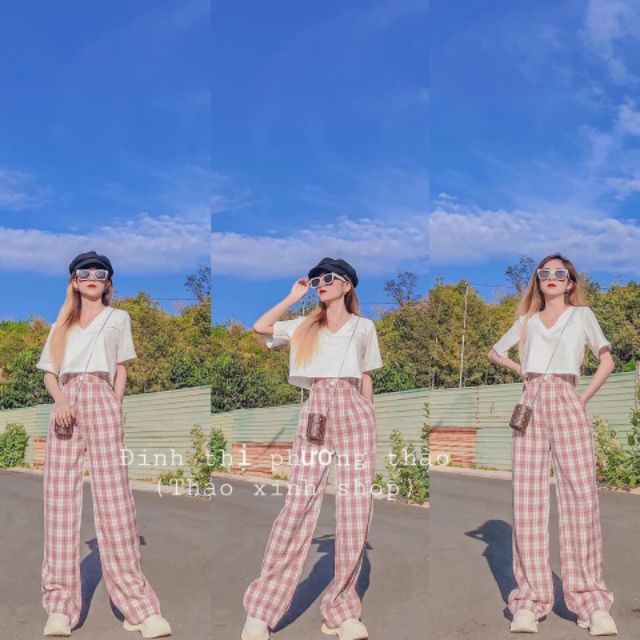 Hottrend quần ống rộng caro siêu đẹp | BigBuy360 - bigbuy360.vn