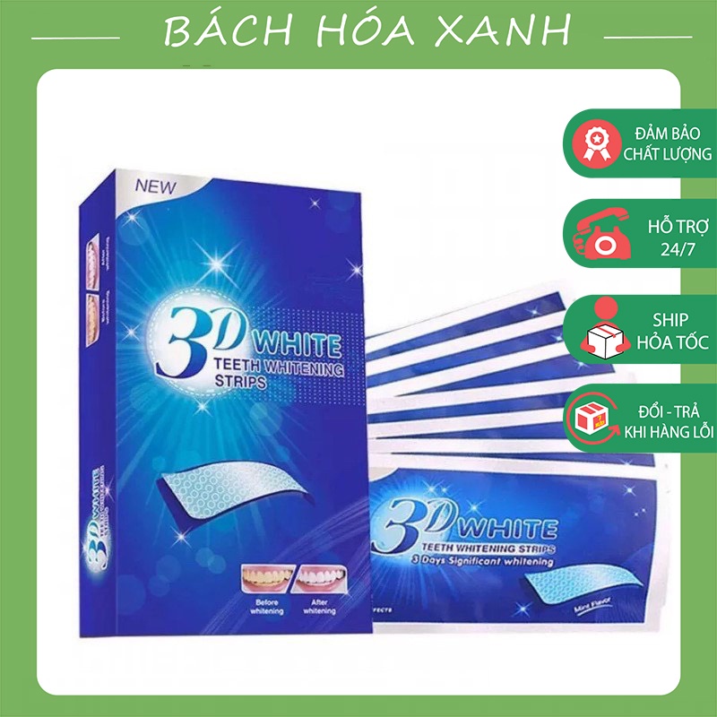 Miếng Dán Trắng Răng Tiện Lợi 3D White Teeth Whitening Strips - Bách Hóa Xanh