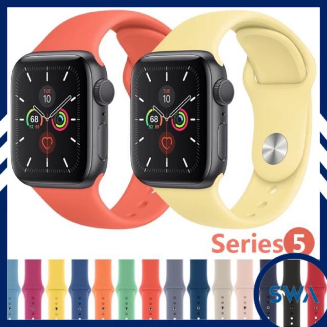 Dây đeo silicon thay thế cho đồng hồ Apple Watch series 1/2/3/4/5/6/7/SE size 38mm-40mm-42mm-44mm nhiều màu tuỳ chọn