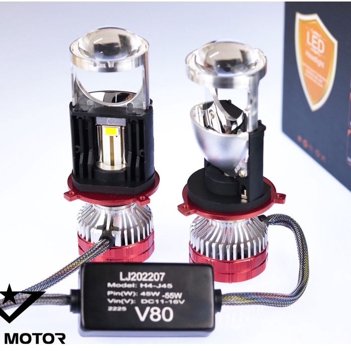 Bóng pha LED bi cầu V80 Laser lắp ô tô - xe máy
