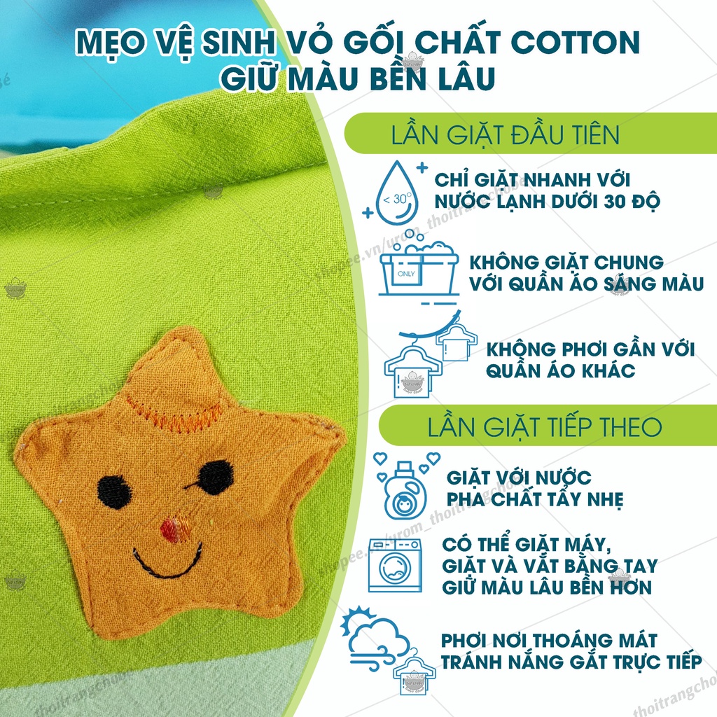 Gối ôm trẻ em dài 70cm, gối cotton cara mềm mại, họa tiết trên gối đắp hình cá đáng yêu, phù hợp cho bé từ 1 tuổi