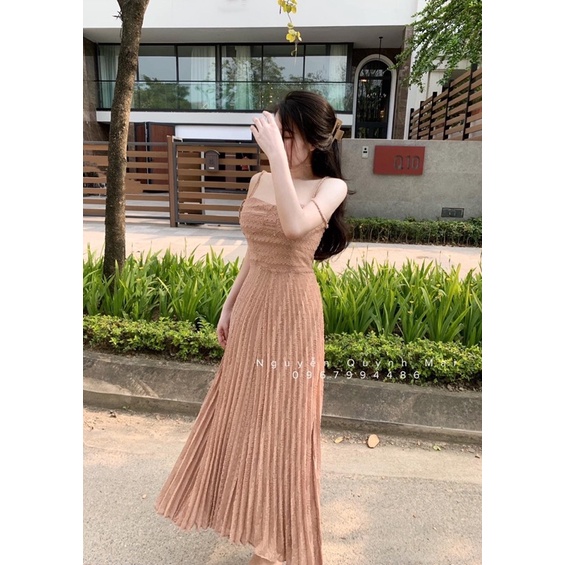 Váy đầm tiểu thư maxi 2 dây dáng dài thiết kế