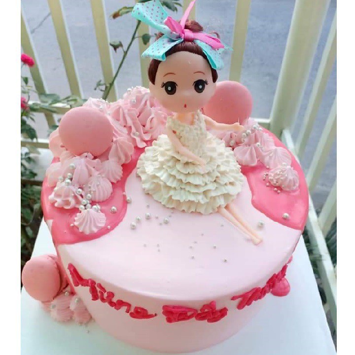Búp bê trang trí bánh  búp bê Chipi tóc ngắn 18 cm