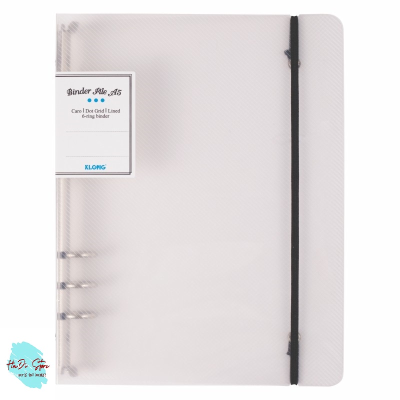 KLONG Sổ còng 6 lỗ size A5 ruột Caro/Dot Grid 100 tờ giấy dày
